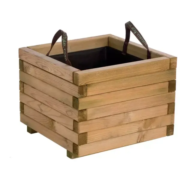 Cerland - Bac à fleurs carré - Bois traité - image